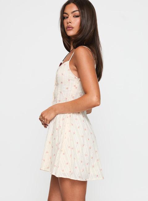 Toulouse Mini Dress Cream / Floral Product Image