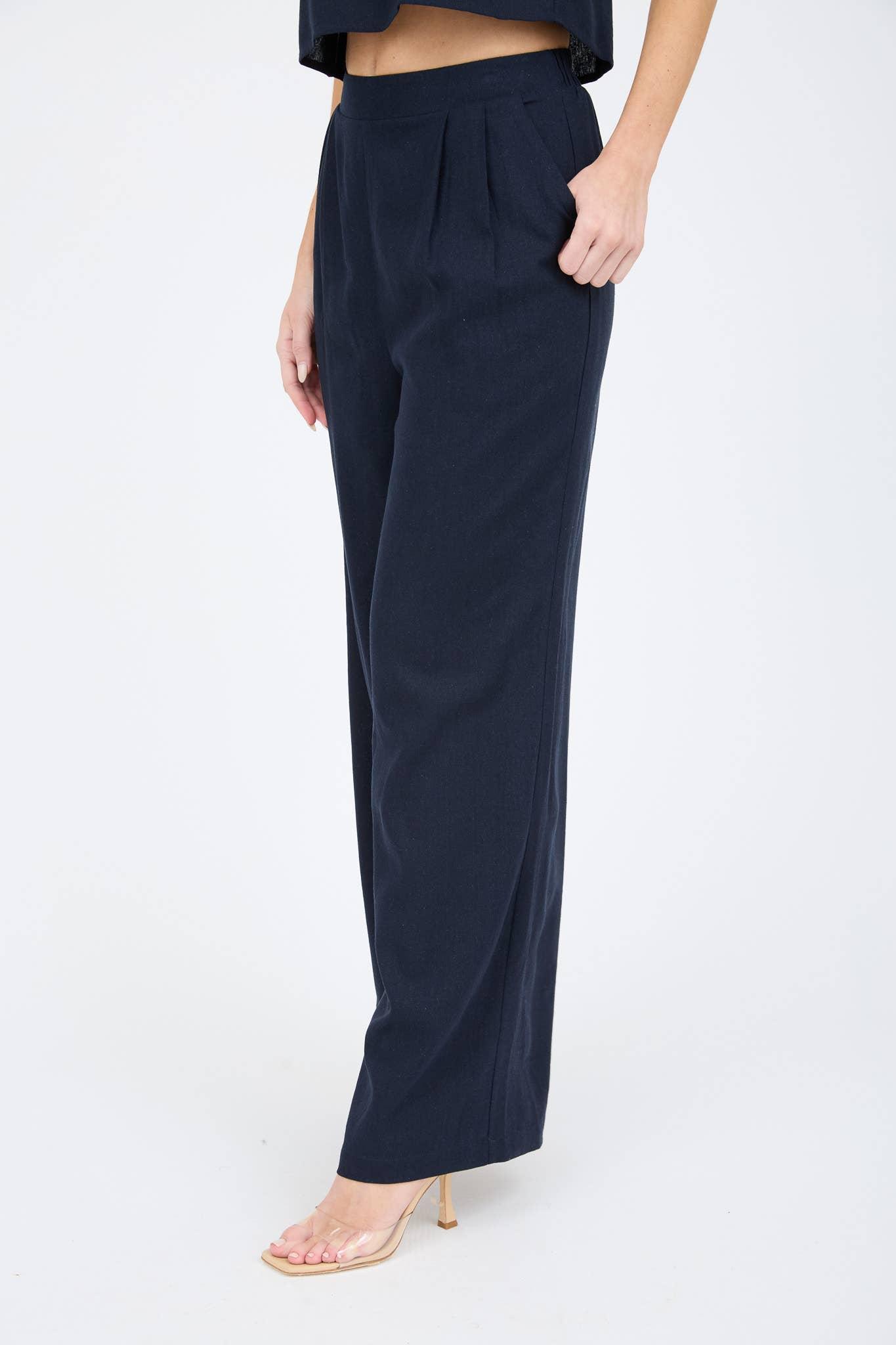 High Waisted Front Pleat Pants Product Image