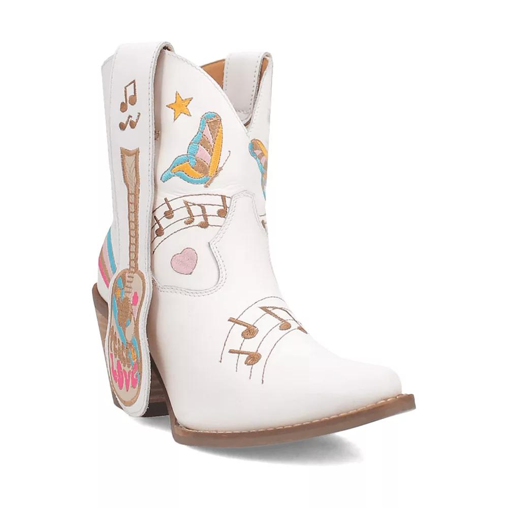 Dingo Melody Women's Leather Ankle Boots, Size: 10, White Product Image