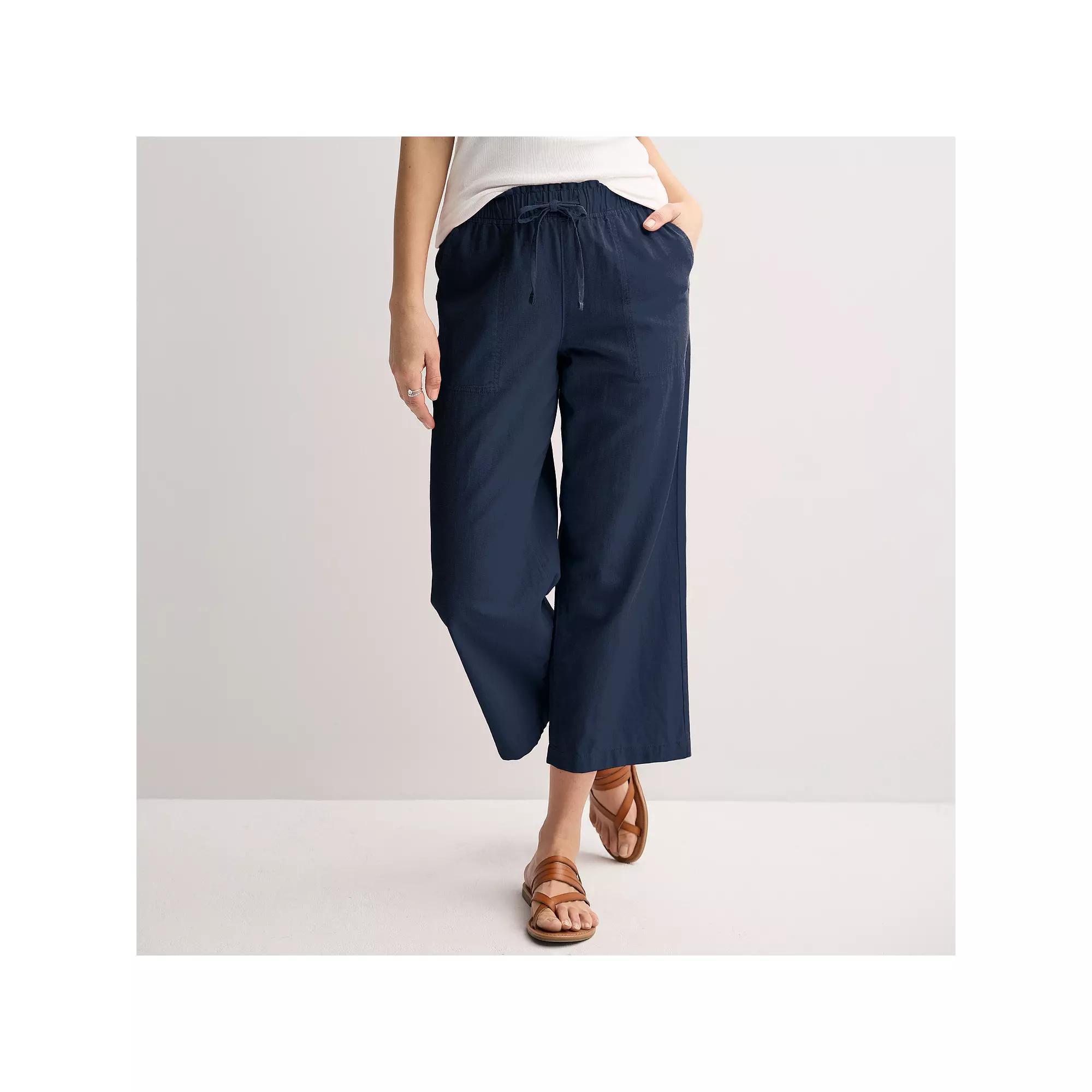Women's Sonoma Goods For Life® Linen Wide Leg Ankle Pants,  Product Image