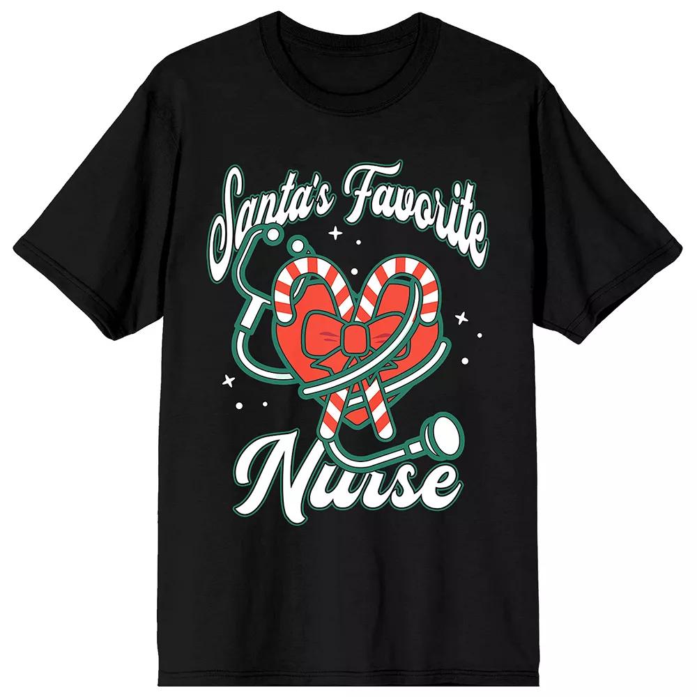 Juniors' Santas Favorite Nurse Graphic Tee, Girl's,  Product Image