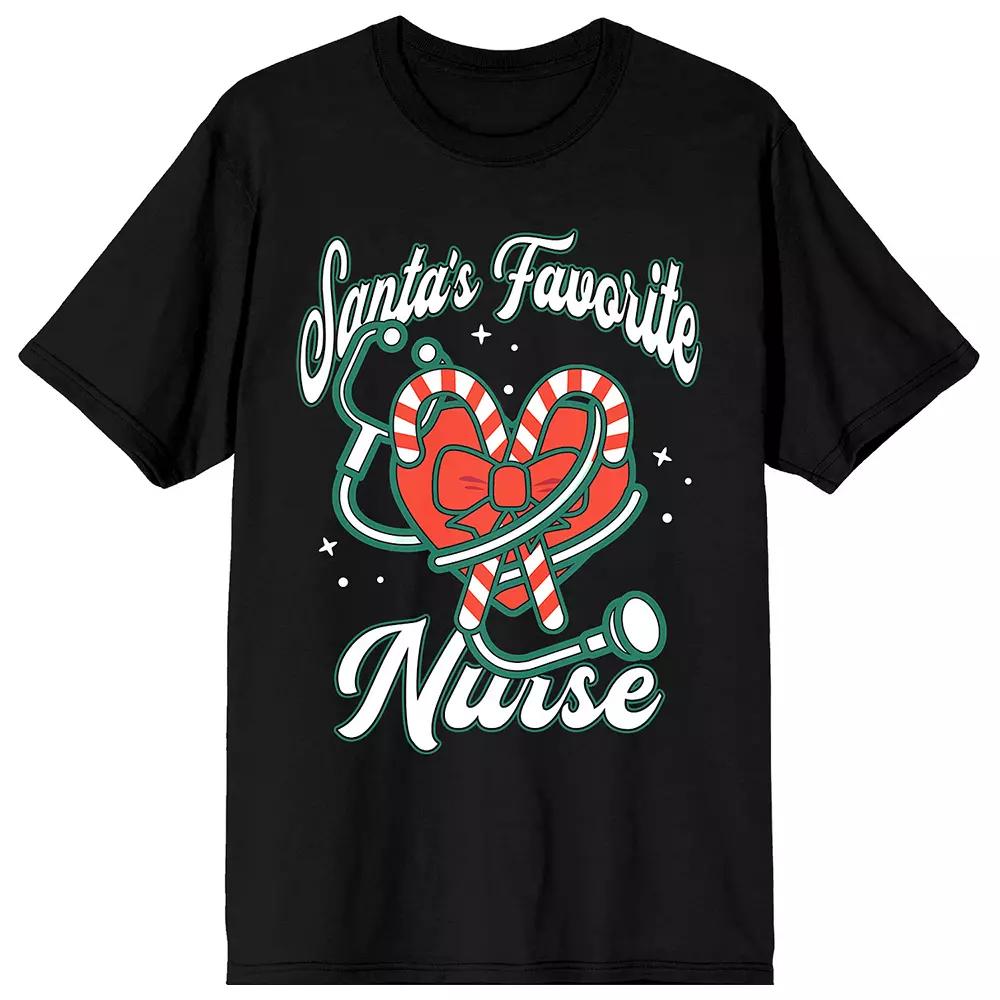 Juniors' Santas Favorite Nurse Graphic Tee, Girl's,  Product Image