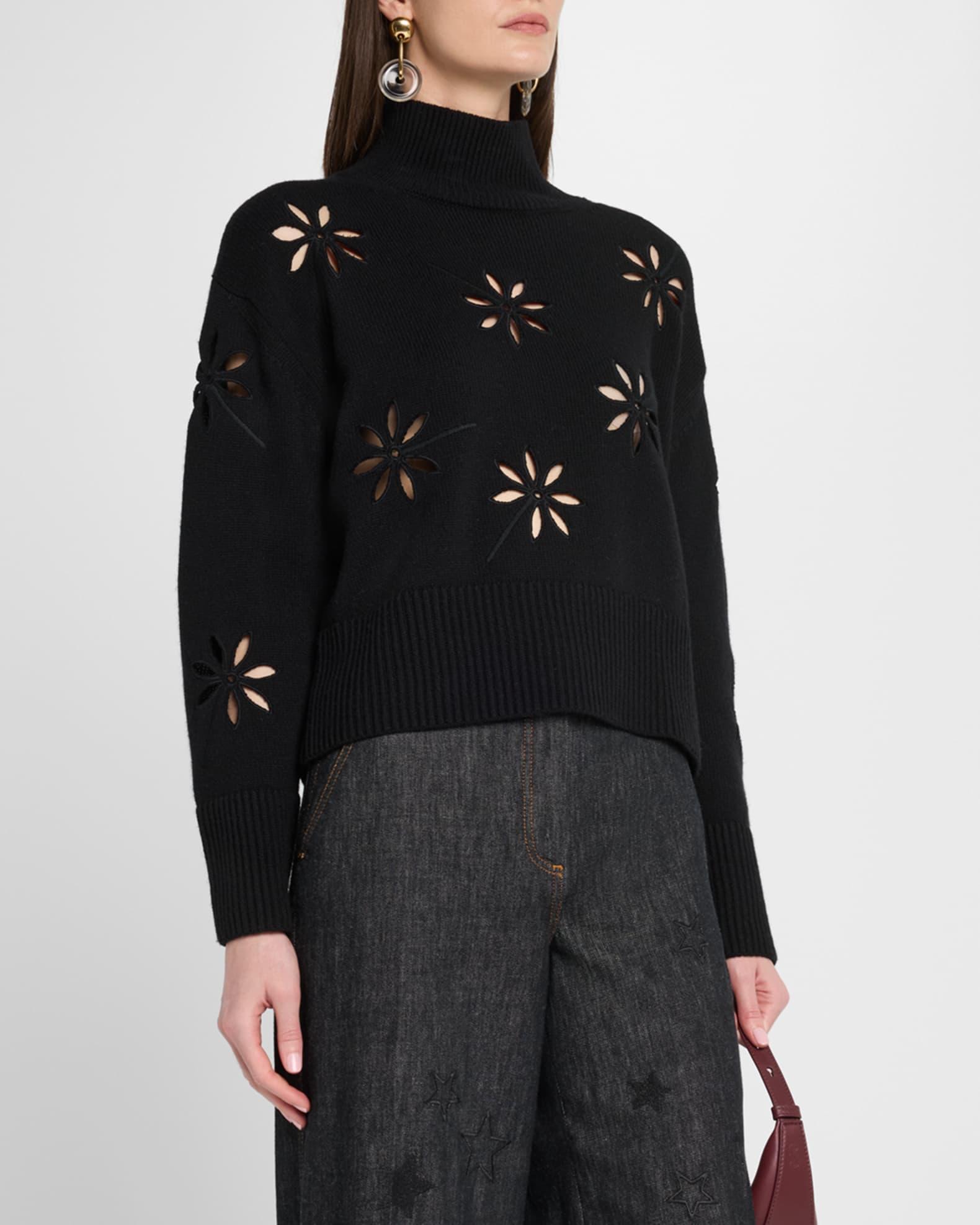 Mock-Neck Cutout Wool-Cashmere Sweater Product Image
