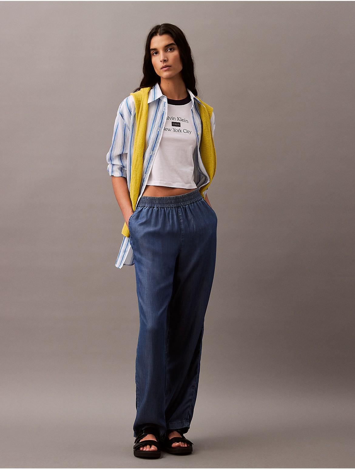 Calvin Klein Women's Relaxed Denim Pull-On Jeans - Blue - XS Product Image