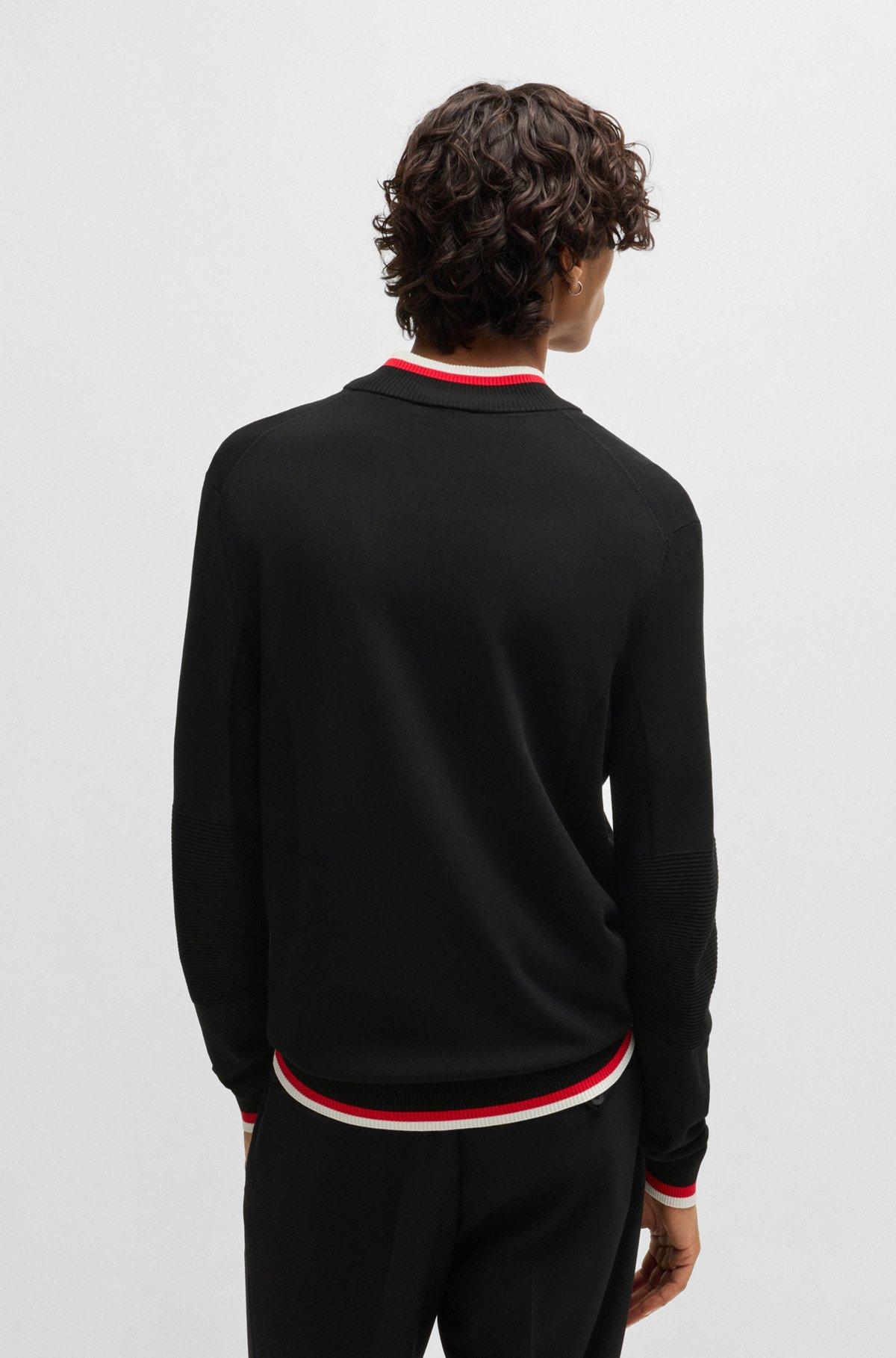 Zip-neck sweater with contrast tipping Product Image