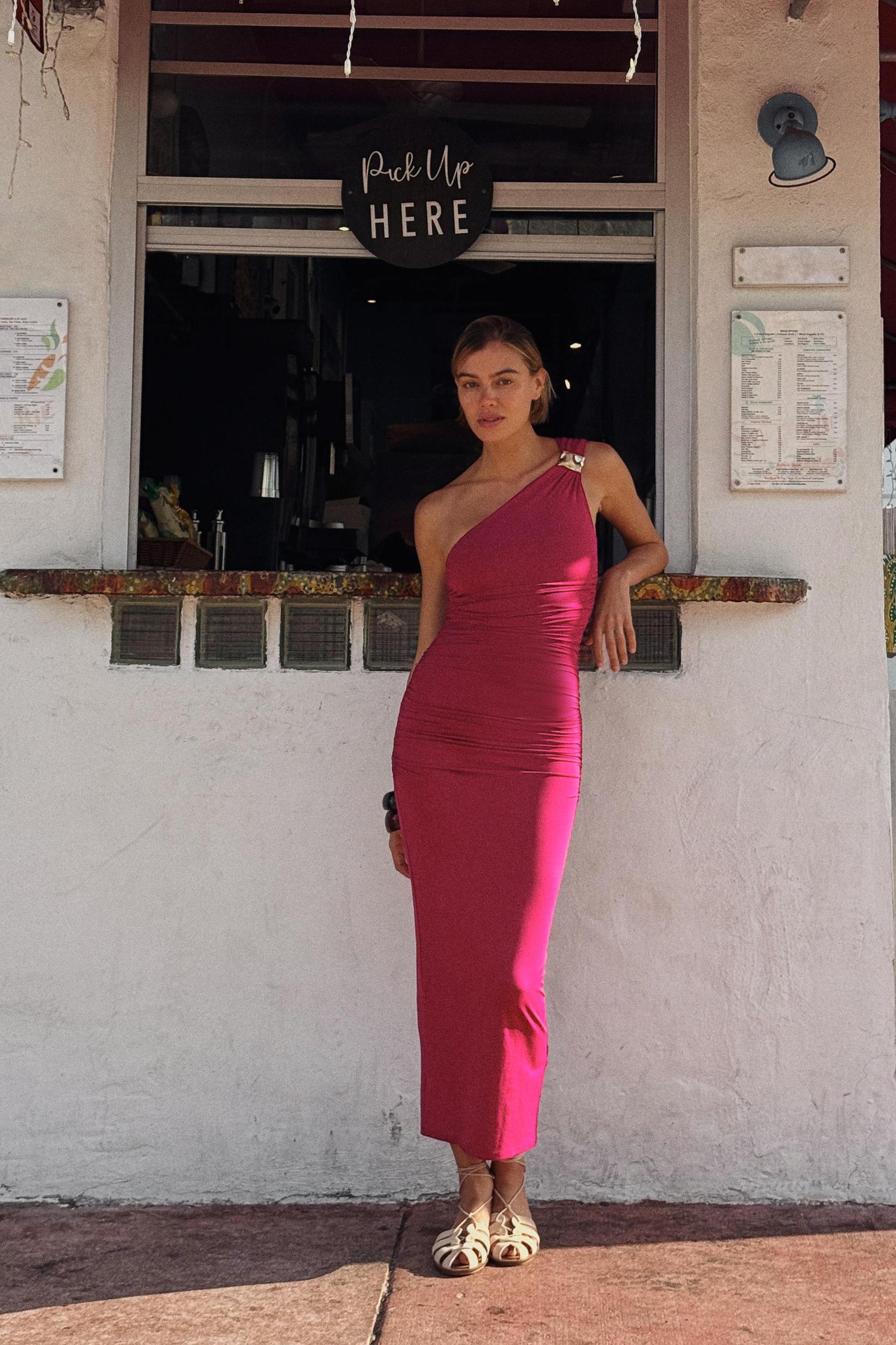 ASYMMETRIC DRAPED DRESS Product Image