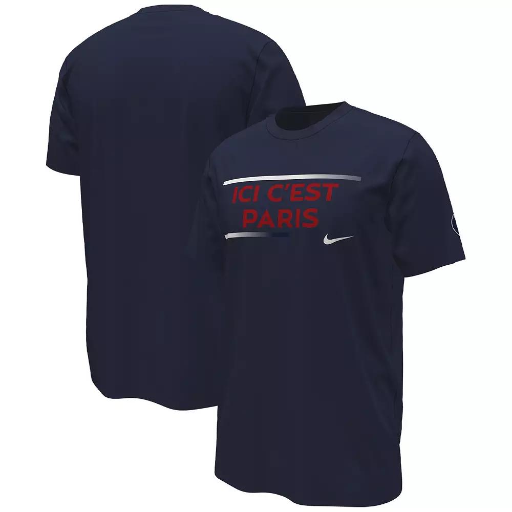 Men's Nike Navy Paris Saint-Germain Verbiage T-Shirt,  Product Image