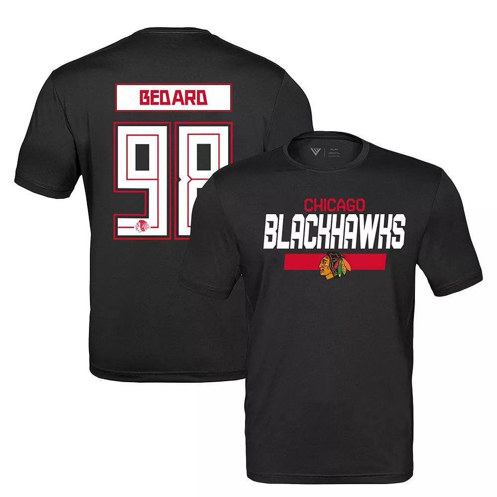 Men's Levelwear Connor Bedard Black Chicago Blackhawks Anthem Name & Number Player T-Shirt, Size: XL Product Image