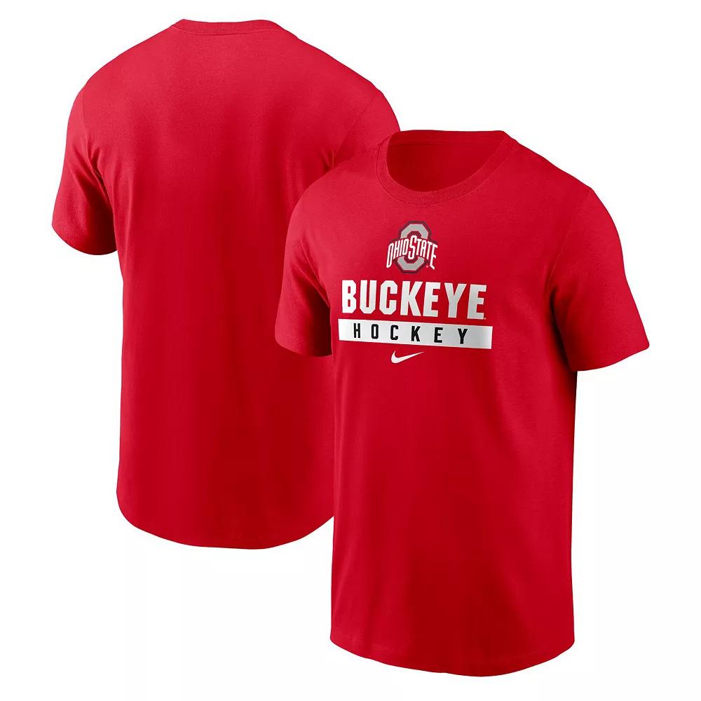 Men's Nike Scarlet Ohio State Buckeyes Ice Hockey Sport Drop T-Shirt,  Product Image