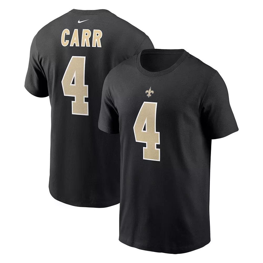 Men's Nike Derek Carr Black New Orleans Saints Player Name & Number T-Shirt, Size: Medium Product Image