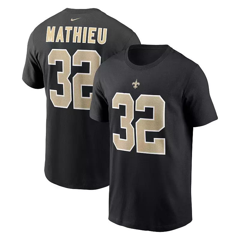 Men's Nike Tyrann Mathieu Black New Orleans Saints Player Name & Number T-Shirt, Size: 2XL Product Image