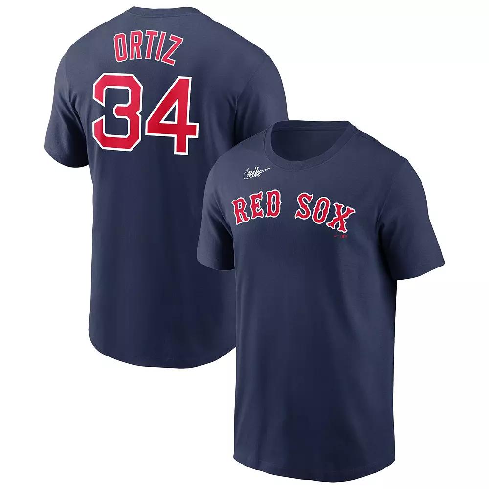 Men's Nike David Ortiz Navy Boston Red Sox Name & Number Logo T-Shirt,  Product Image
