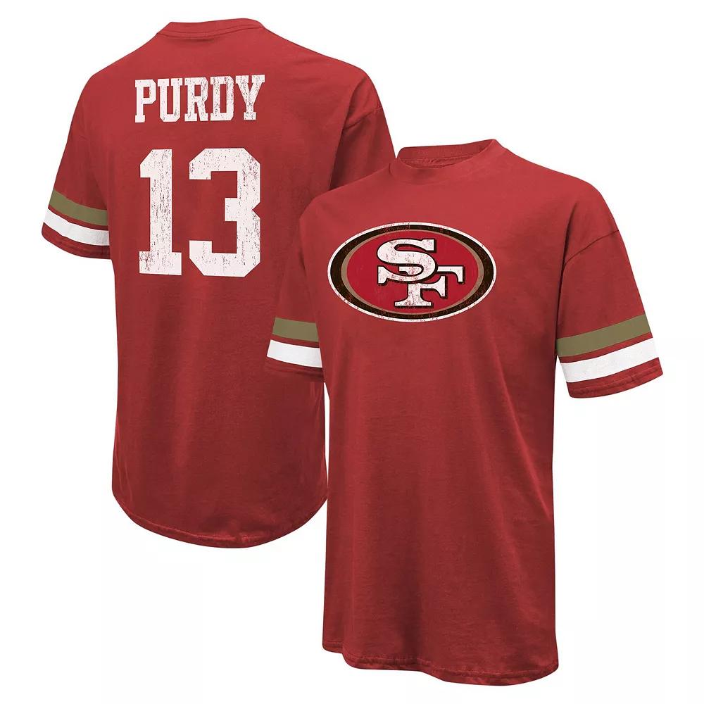 Men's Majestic Threads Brock Purdy Scarlet San Francisco 49ers Name & Number Over Product Image