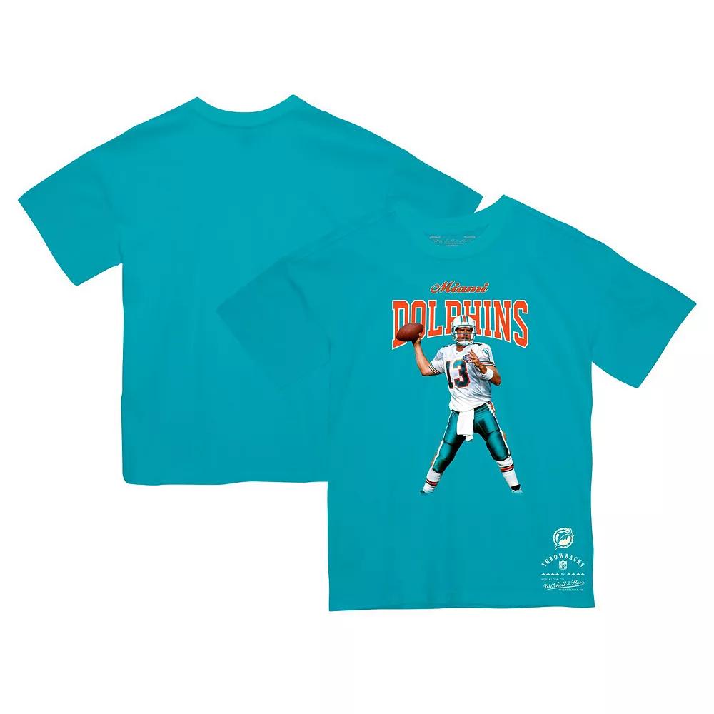 Men's Mitchell & Ness Dan Marino Aqua Miami Dolphins Sideline Retired Player T-Shirt,  Product Image