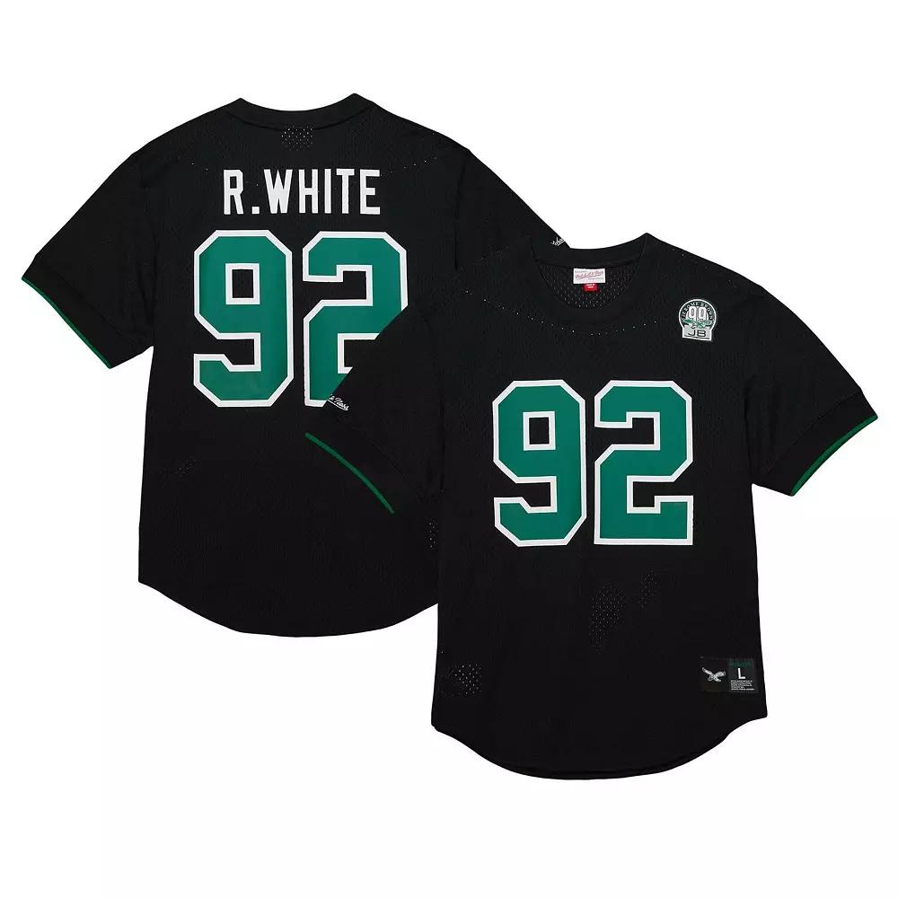 Men's Mitchell & Ness Reggie White Black Philadelphia Eagles Retired Player Name & Number Mesh Top,  Product Image