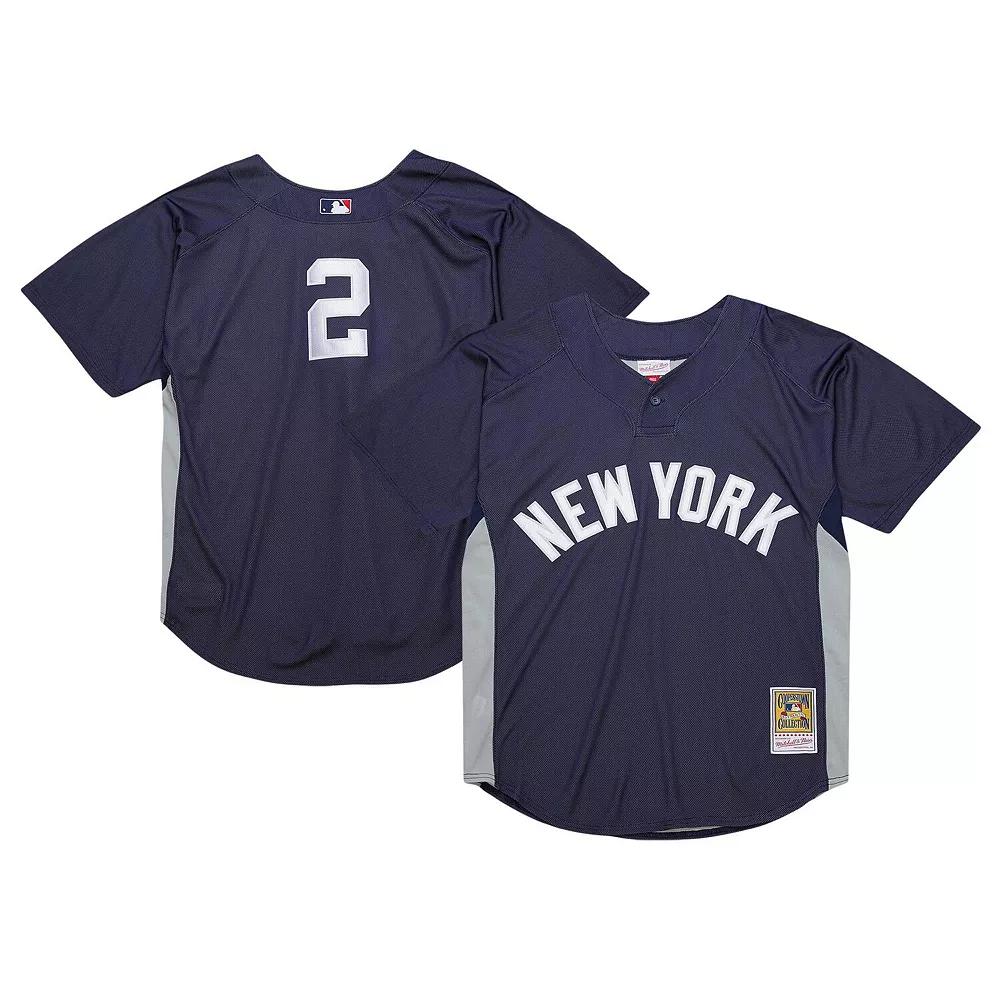 Men's Mitchell & Ness Derek Jeter Navy New York Yankees Cooperstown Collection Batting Practice Jersey,  Product Image