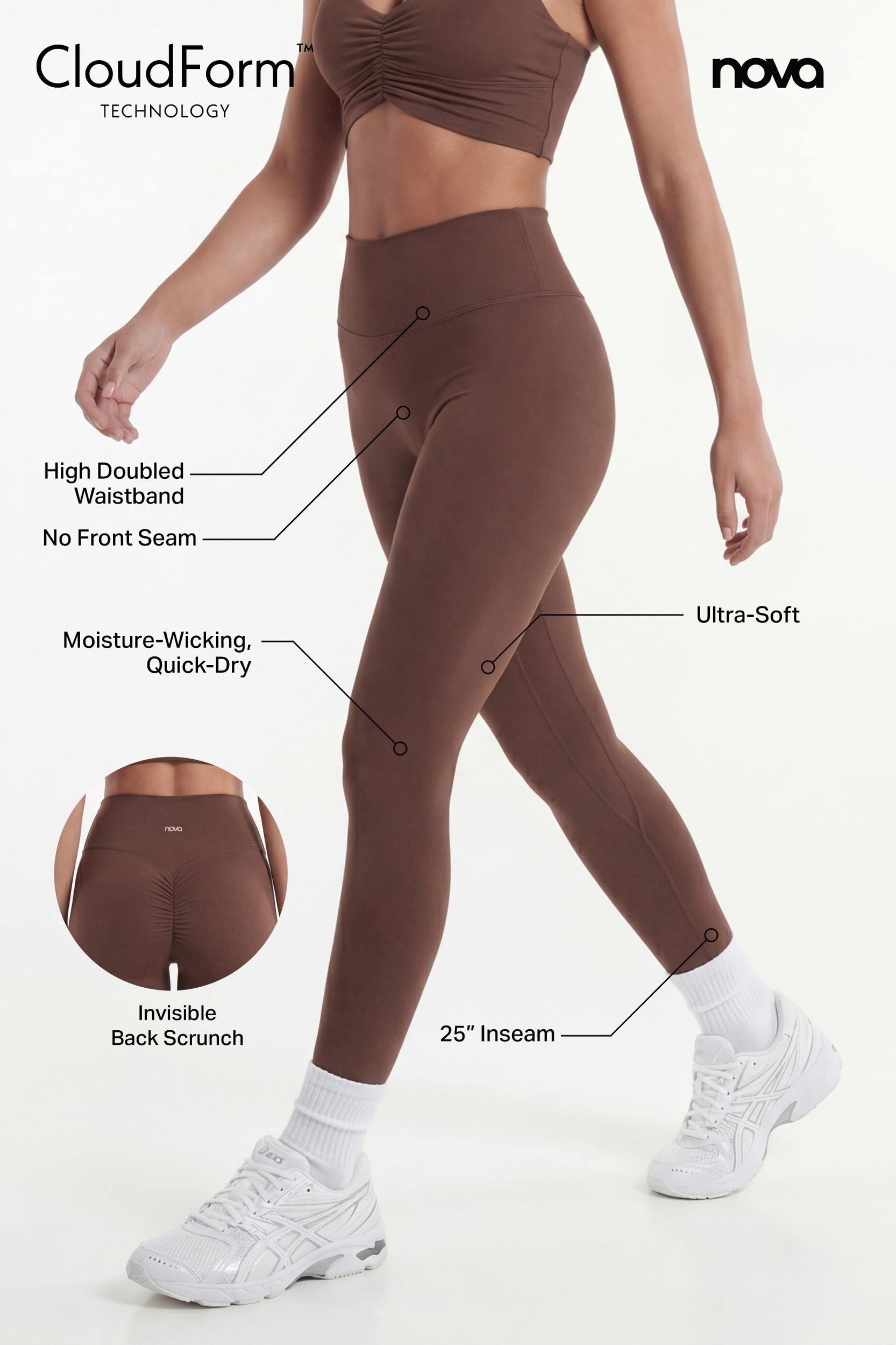 CloudForm™ 25″ Invisible Scrunch Legging - Brown Female Product Image