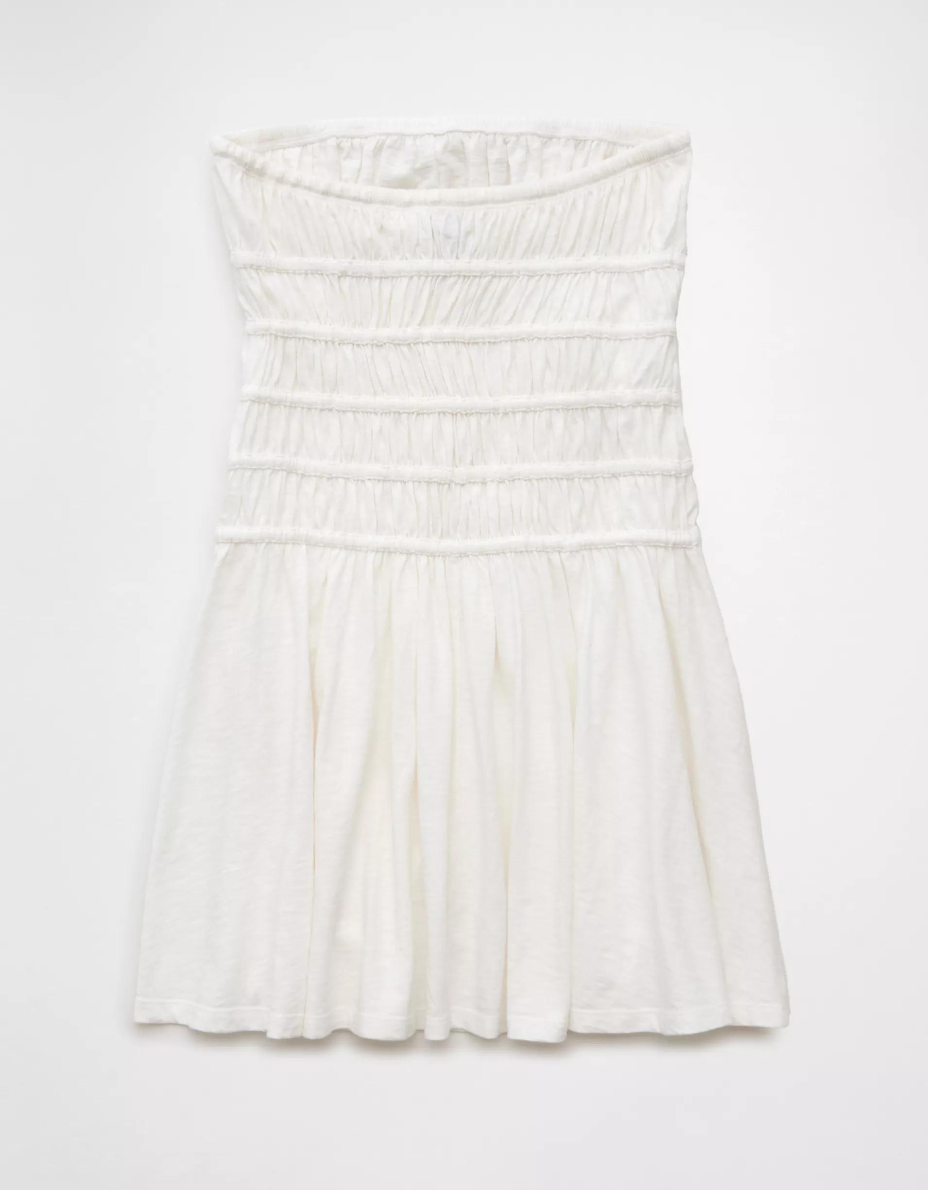 AE Sunchaser Knit Strapless Smocked Bodice Mini Dress Product Image