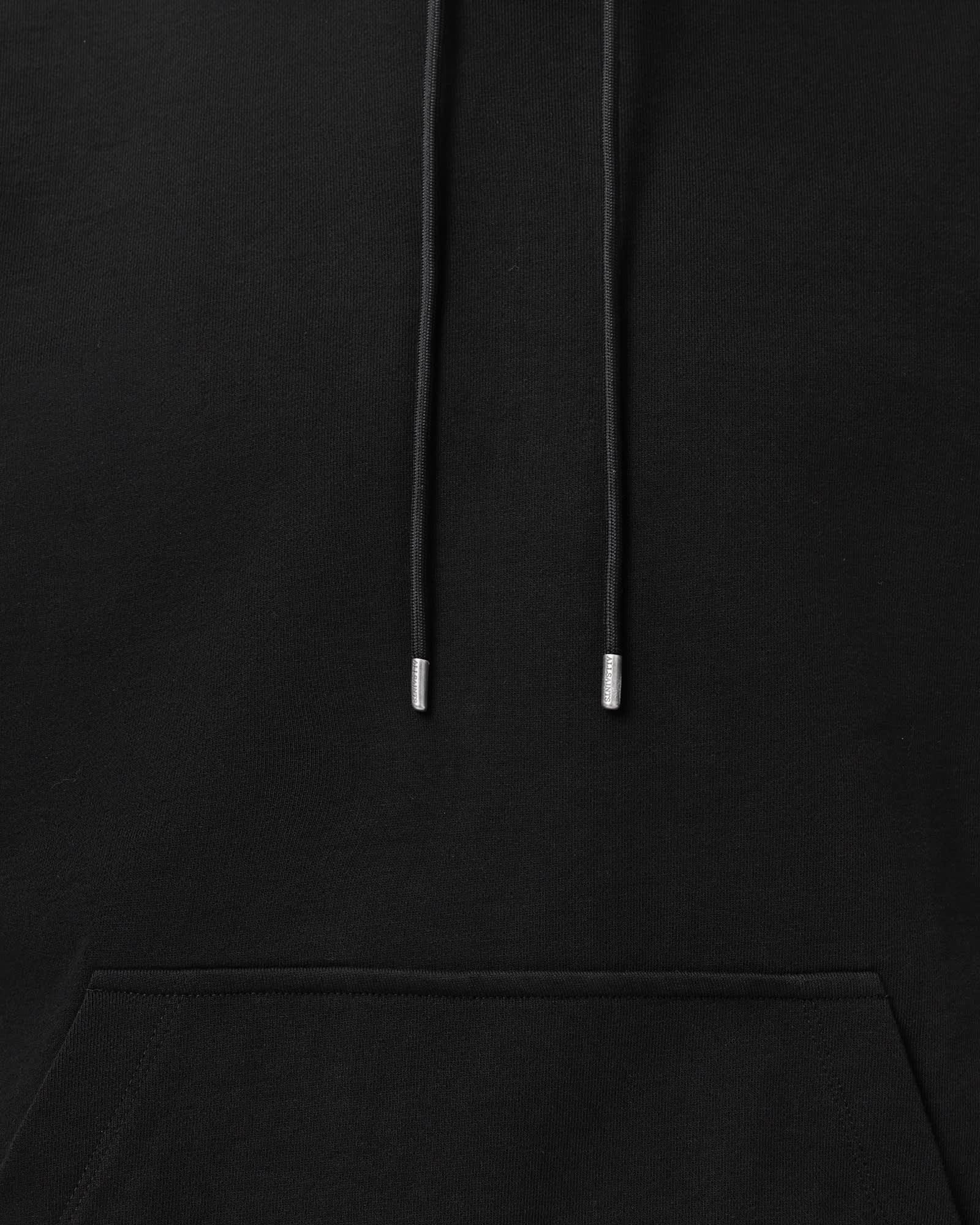 Milo Oversized Cotton Hoodie Jet Black | ALLSAINTS US Product Image