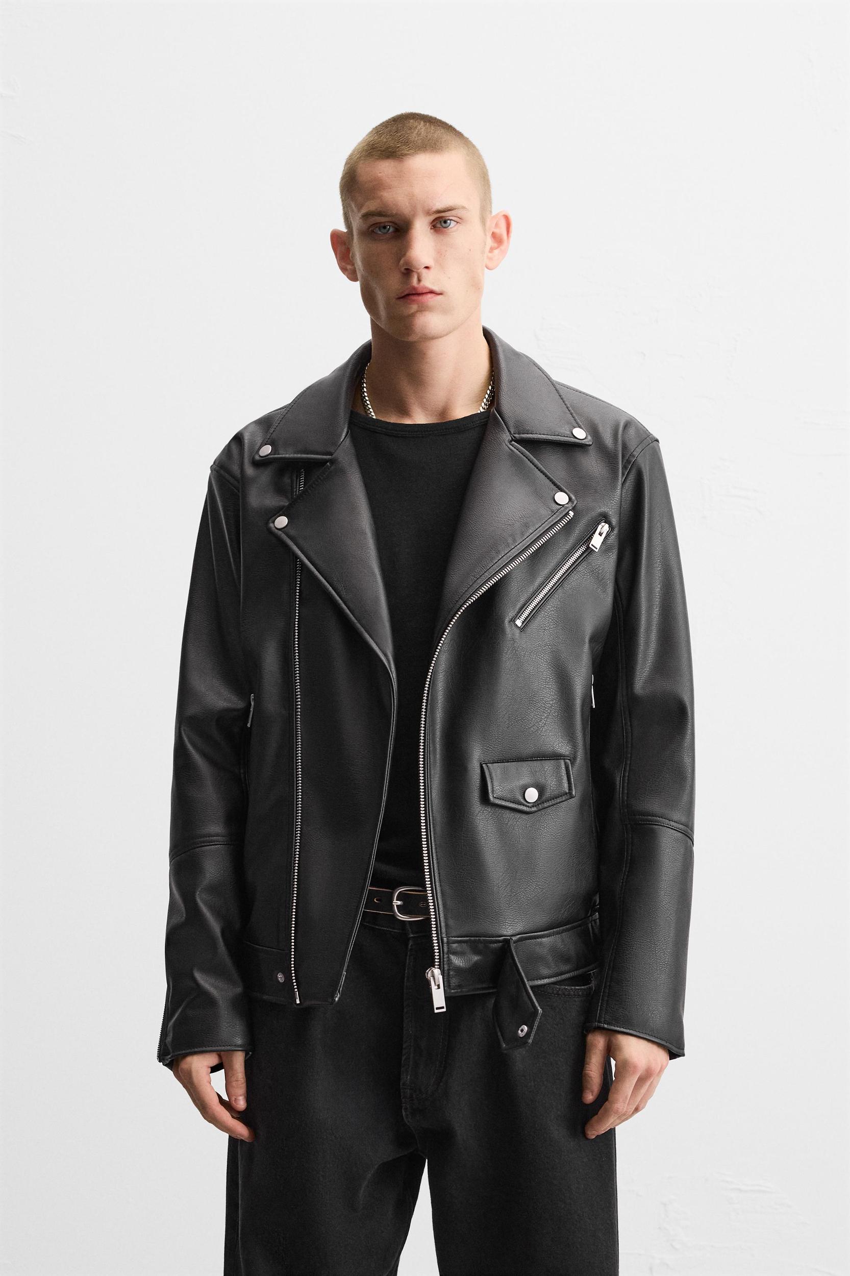 FAUX LEATHER BIKER JACKET Product Image