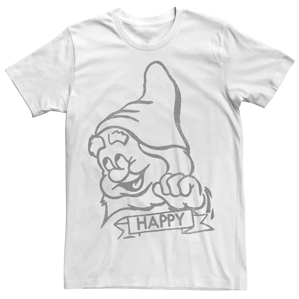 Big & Tall Disney Snow White Happy Line Art Big Face Tee, Men's, Size: 3XL Tall Product Image