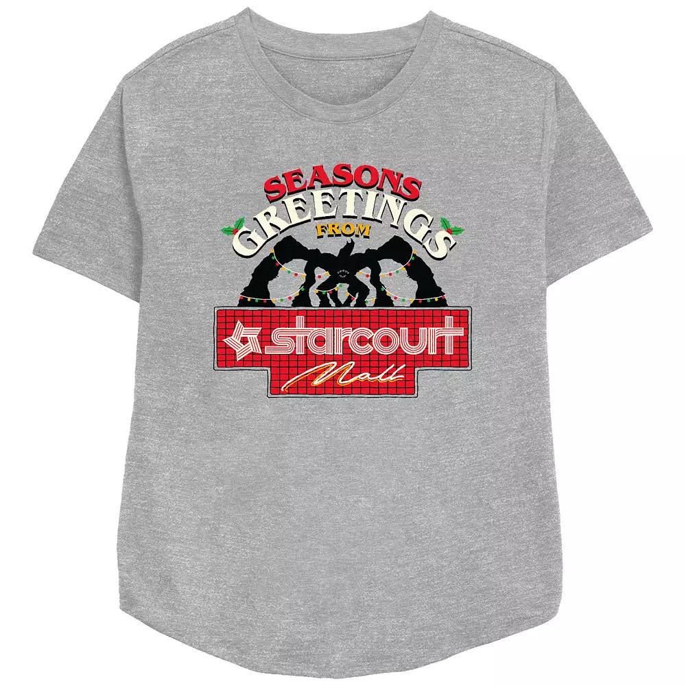 Women's Stranger Things Season's Greetings From Starcourt Mall Relaxed Fit Graphic Tee,  Product Image