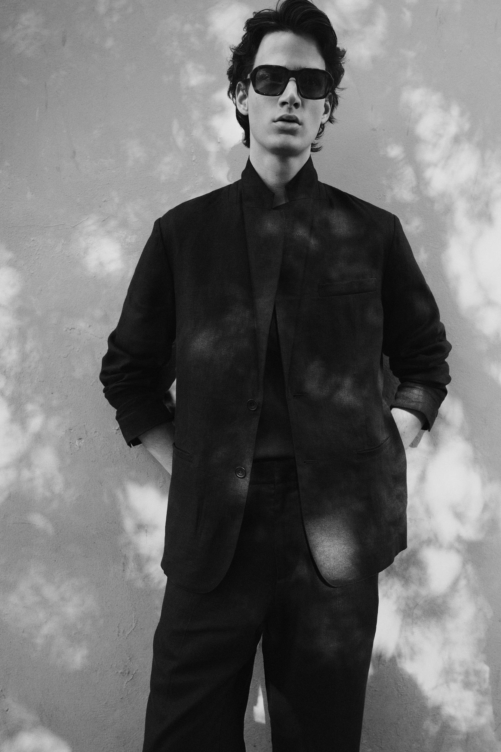 SINGLE-BREASTED LINEN BLAZER Product Image