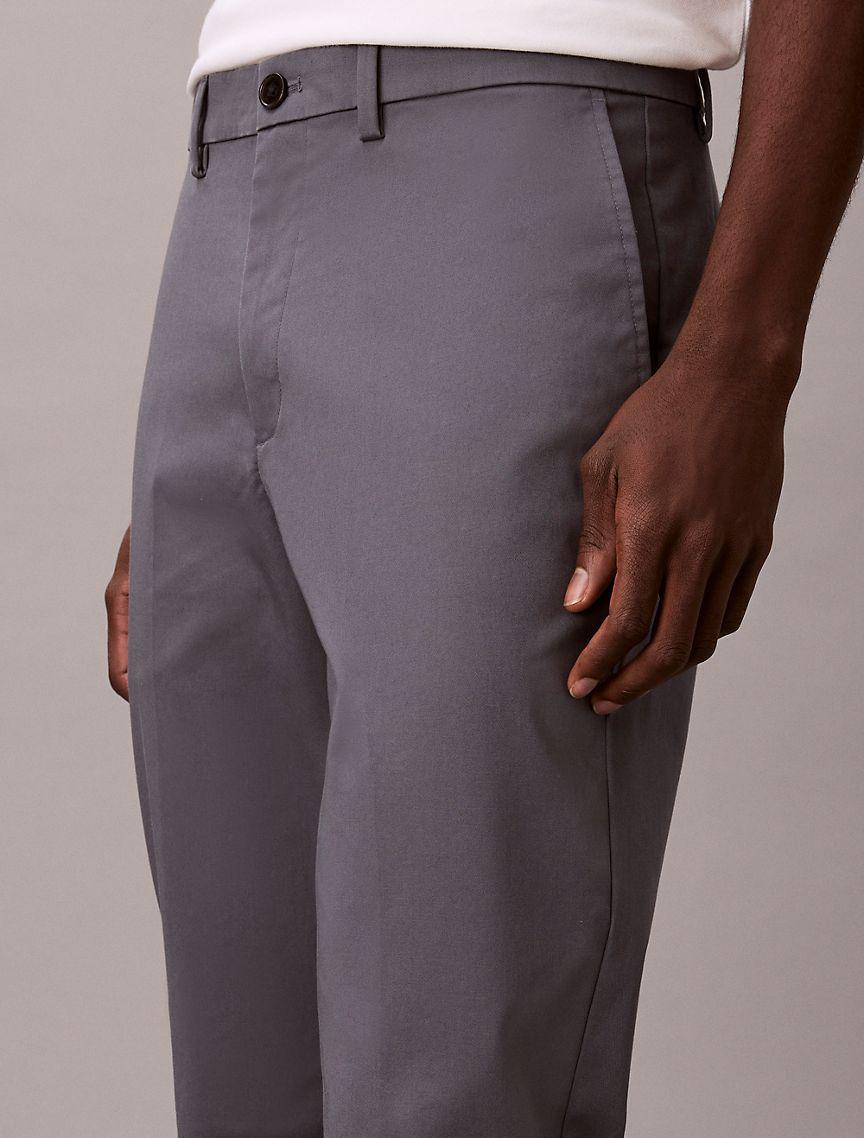 Cotton Stretch Slim Trousers Product Image