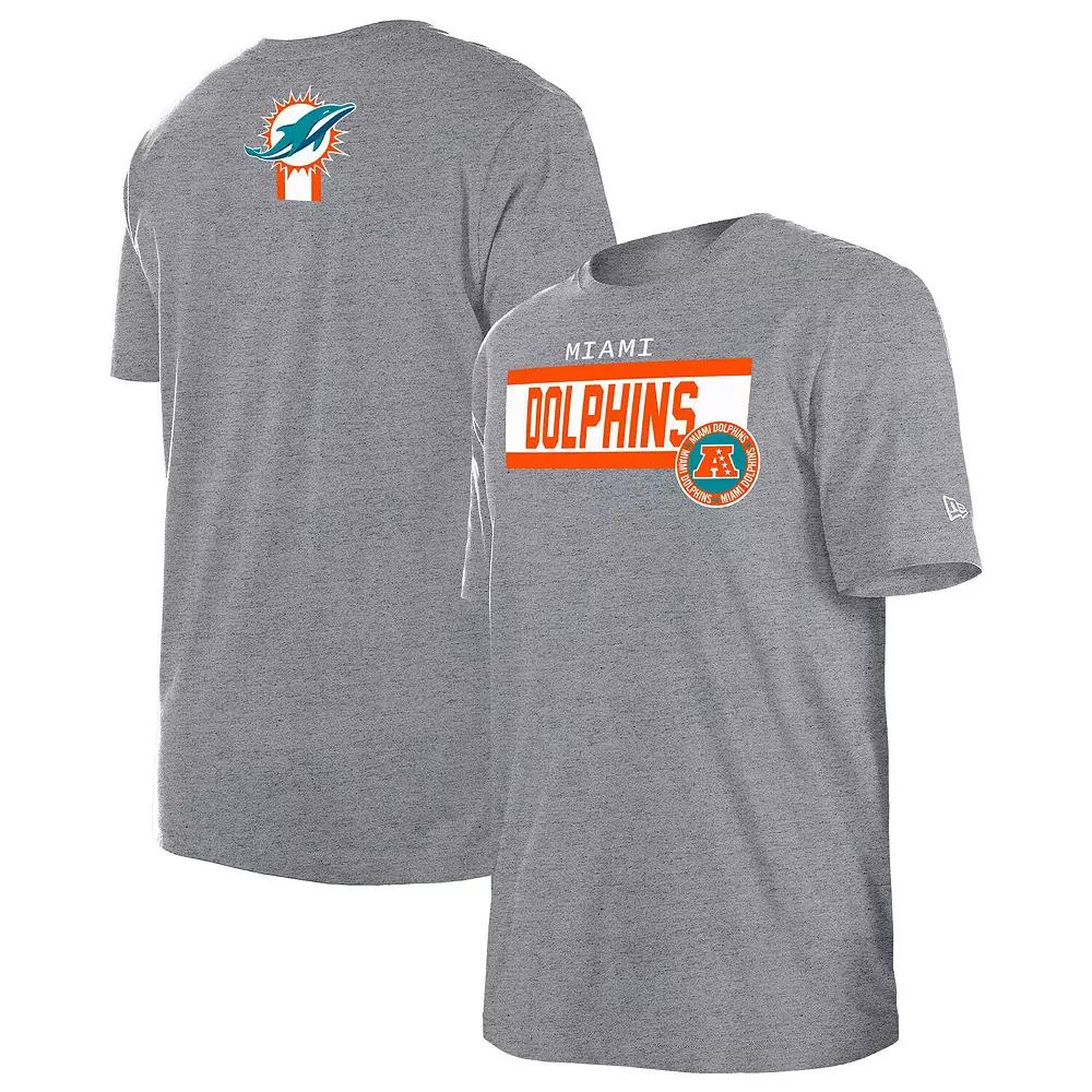 Men's New Era Grey Miami Dolphins 3rd Down Domestic T-Shirt,  Product Image