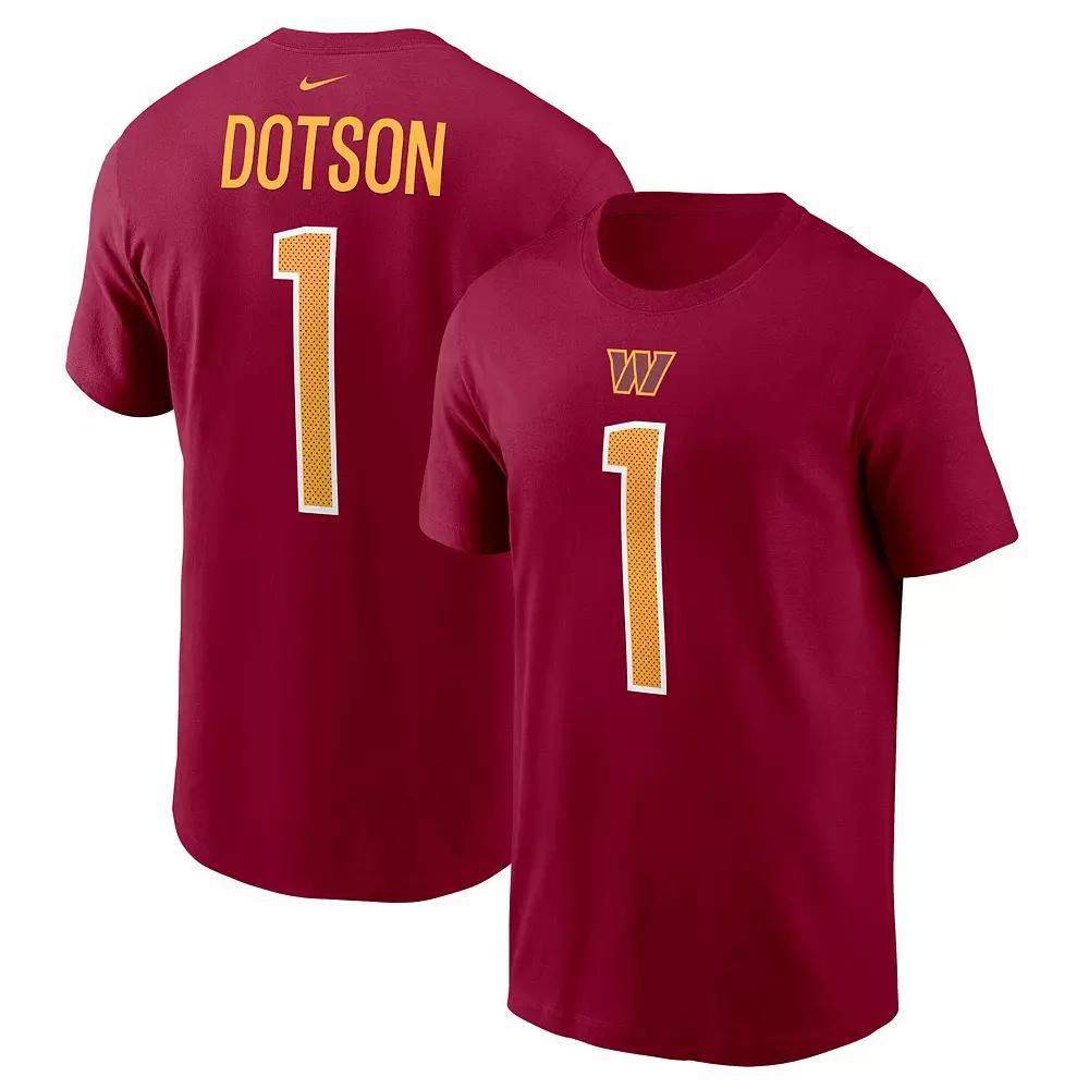 Men's Nike Jahan Dotson Burgundy Washington Commanders 2022 NFL Draft First Round Pick Player Name & Number T-Shirt, Size: 2XL, Wft Med Re Product Image