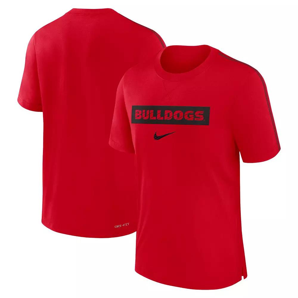 Men's Nike Red Georgia Bulldogs 2024/25 Sideline Player Performance Tri-Blend T-Shirt,  Product Image