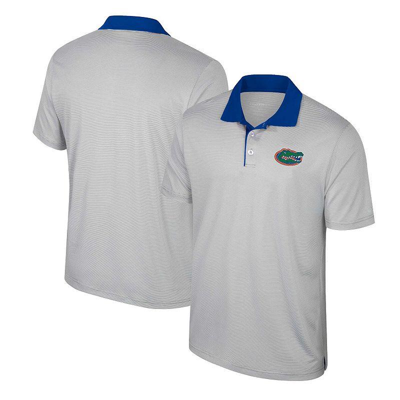 Mens Colosseum Gray Florida Gators Tuck Striped Polo Product Image