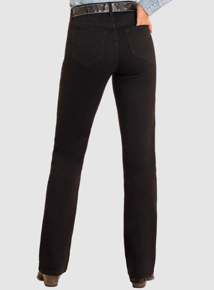SALE Rock & Roll Denim® Ladies' Black High Rise Boot Cut Jeans Product Image