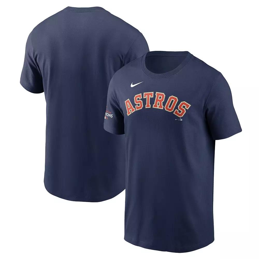 Men's Nike Navy Houston Astros 2023 Gold Collection Wordmark T-Shirt, Size: Small, Blue Product Image