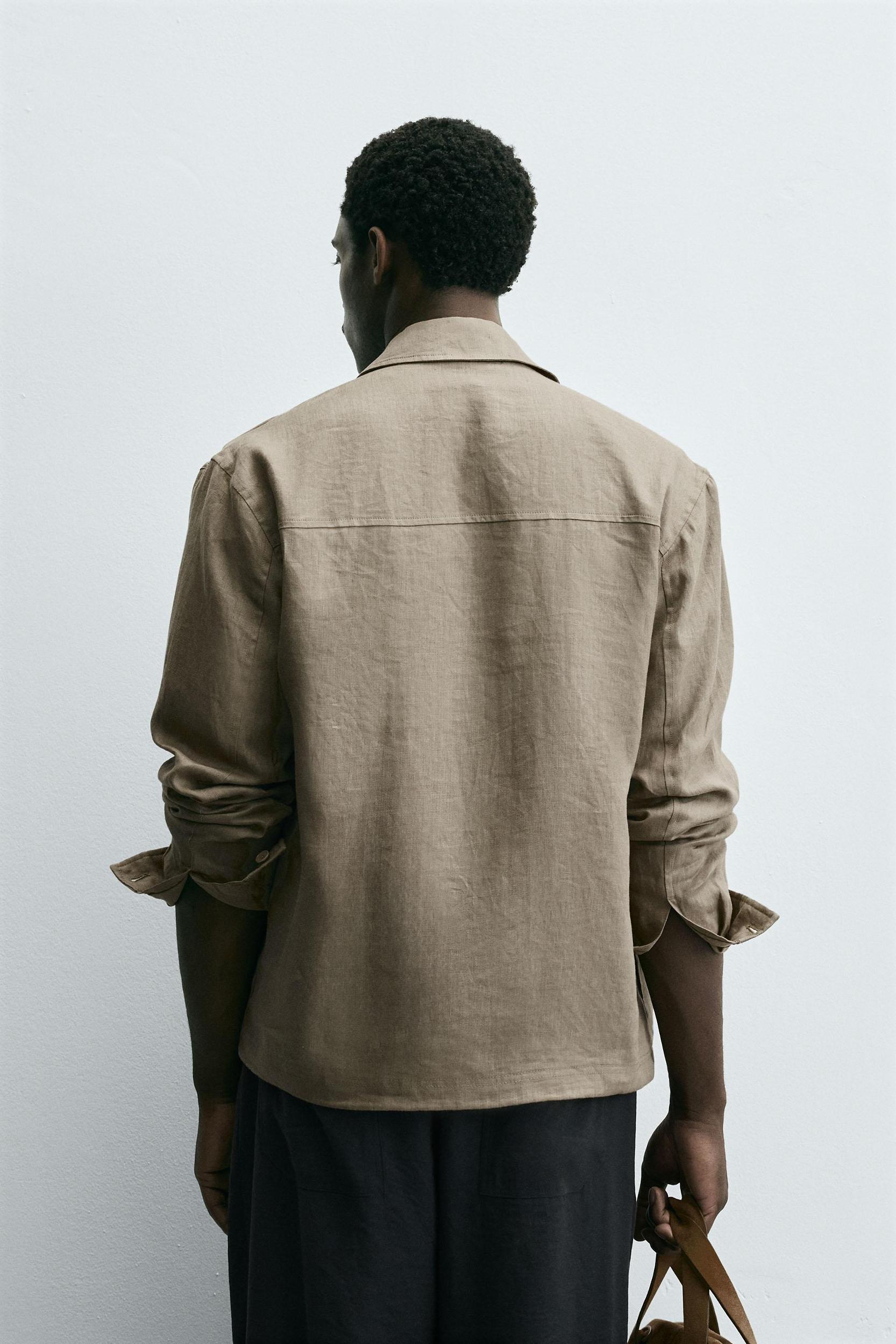 100% LINEN OVERSHIRT Product Image