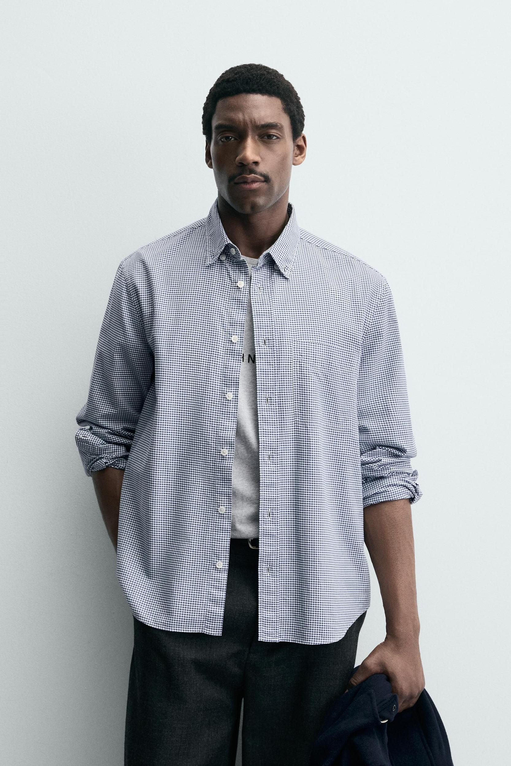 TEXTURED PLAID SHIRT Product Image