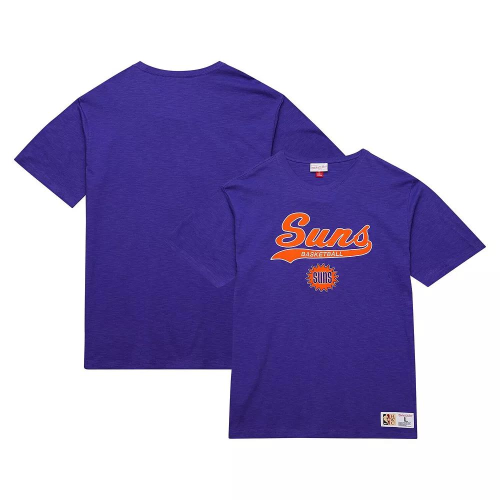 Men's Mitchell & Ness Purple Phoenix Suns Hardwood Classics Felt Applique Slub T-Shirt,  Product Image
