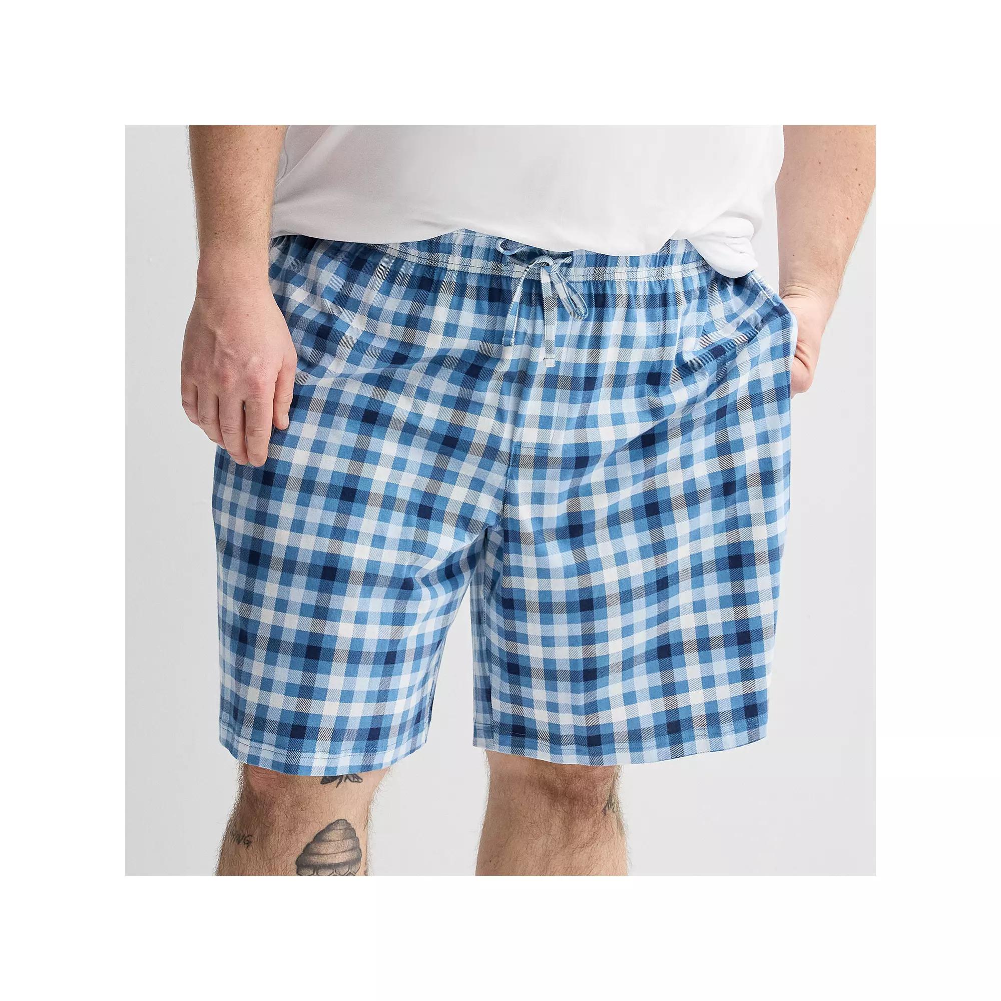Big & Tall Sonoma Goods For Life® Essential Knit Pajama Shorts, Men's, Size: 2XB, Checkered Plaid Blues Product Image