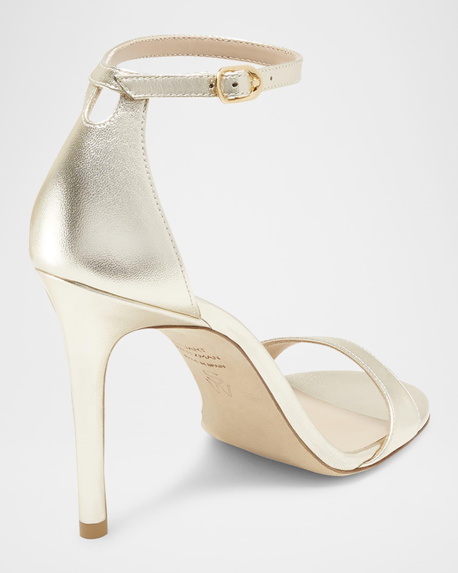 Nudist Metallic Ankle-Strap Sandals Product Image