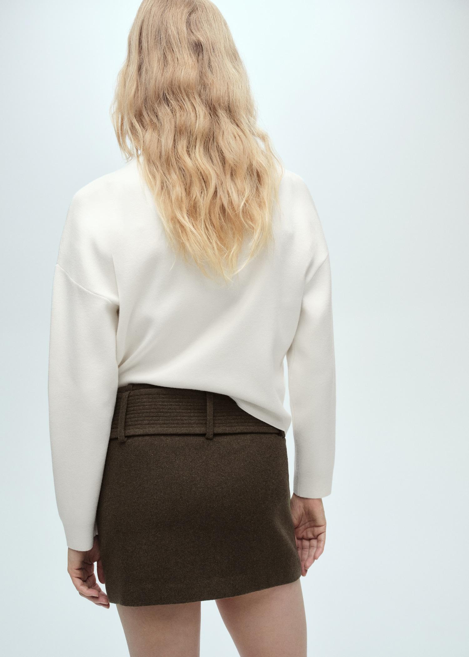 Perkins-neck sweater with zip - Women | MANGO USA Product Image