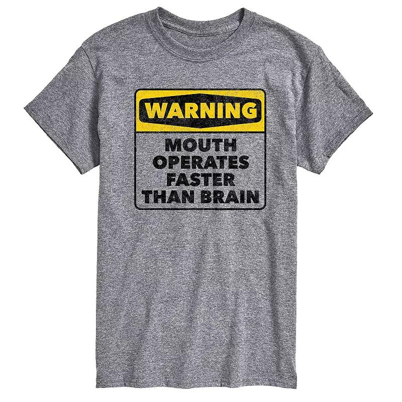 Men's Warning Mouth Faster Than Brain Graphic Tee,  Product Image