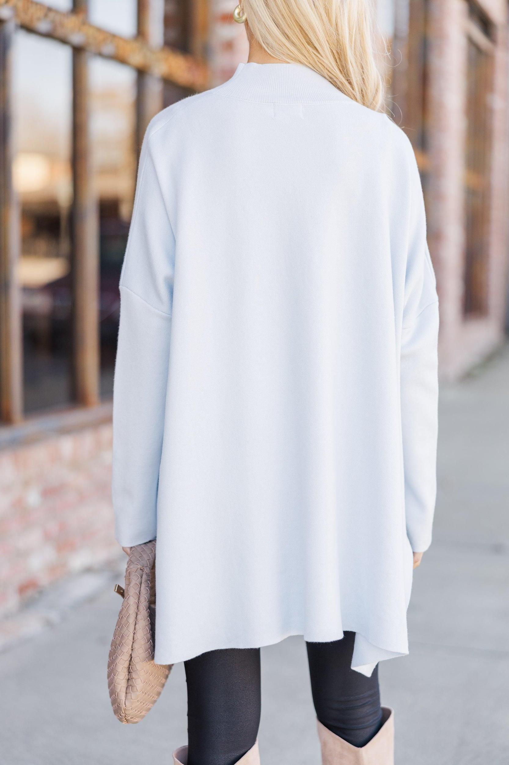 Going With You Light Blue Mock Neck Sweater Female Product Image