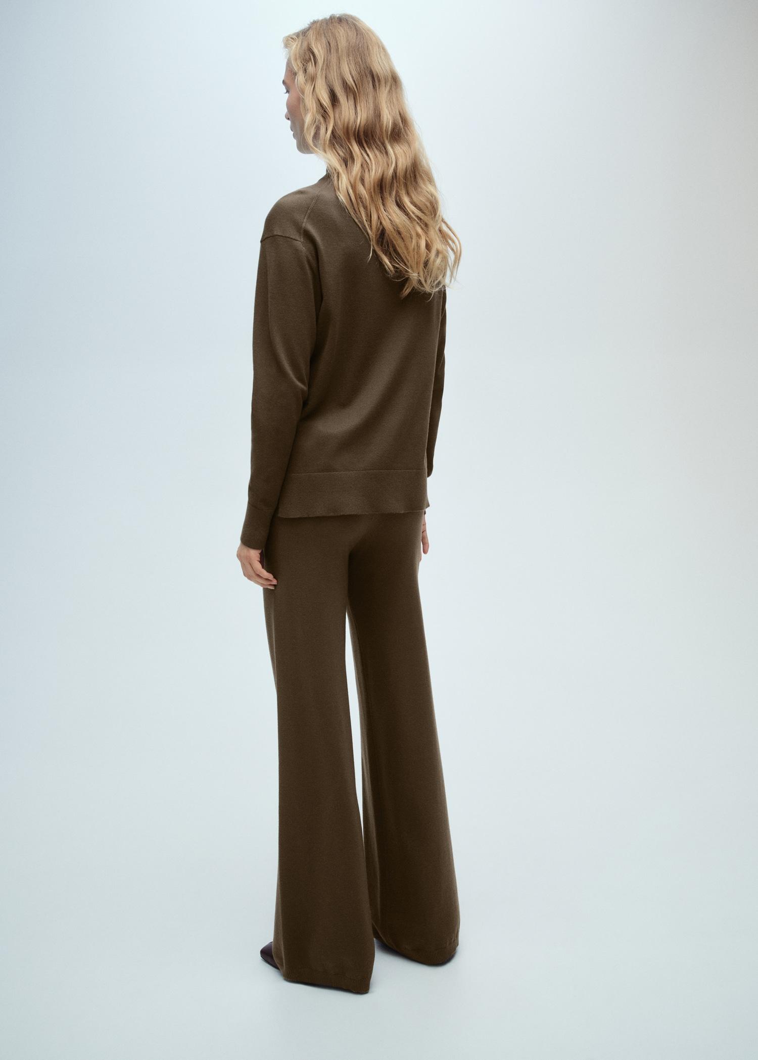 Fine-knit wideleg trousers - Women | MANGO USA Product Image