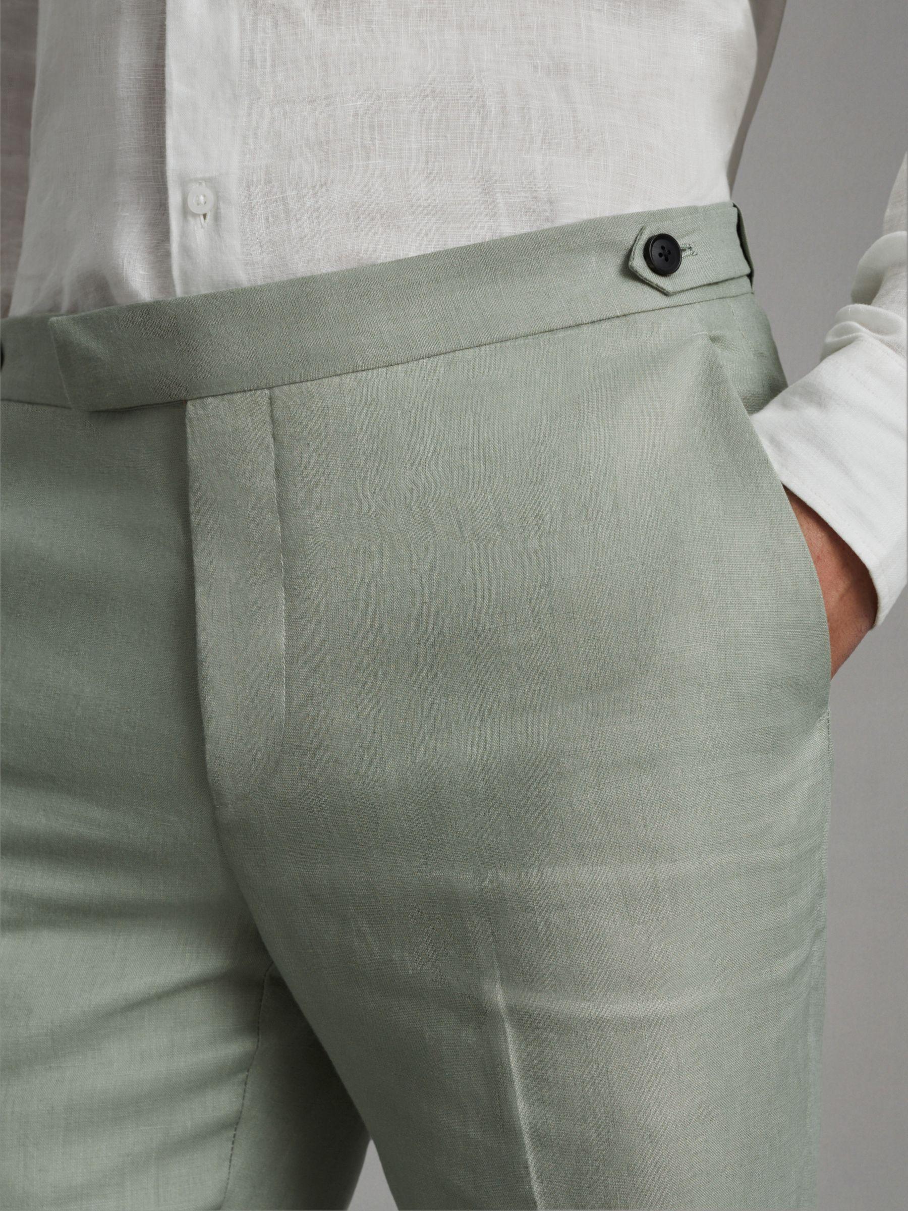 Linen Tapered Trousers Slim-Fit in Apple Product Image