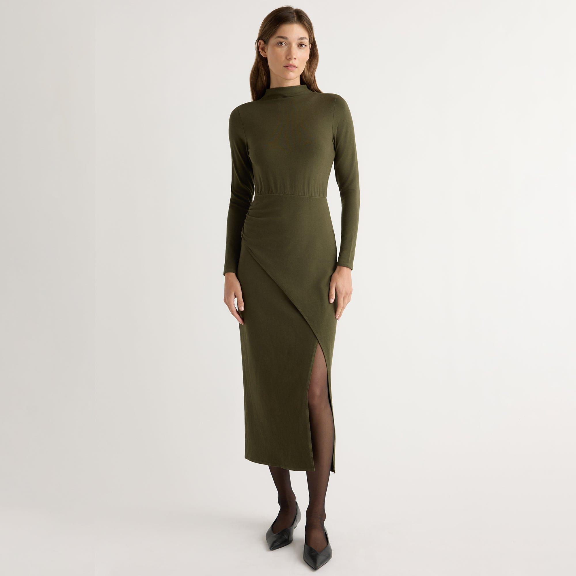 Suki Mock-Neck Side-Slit Dress Product Image