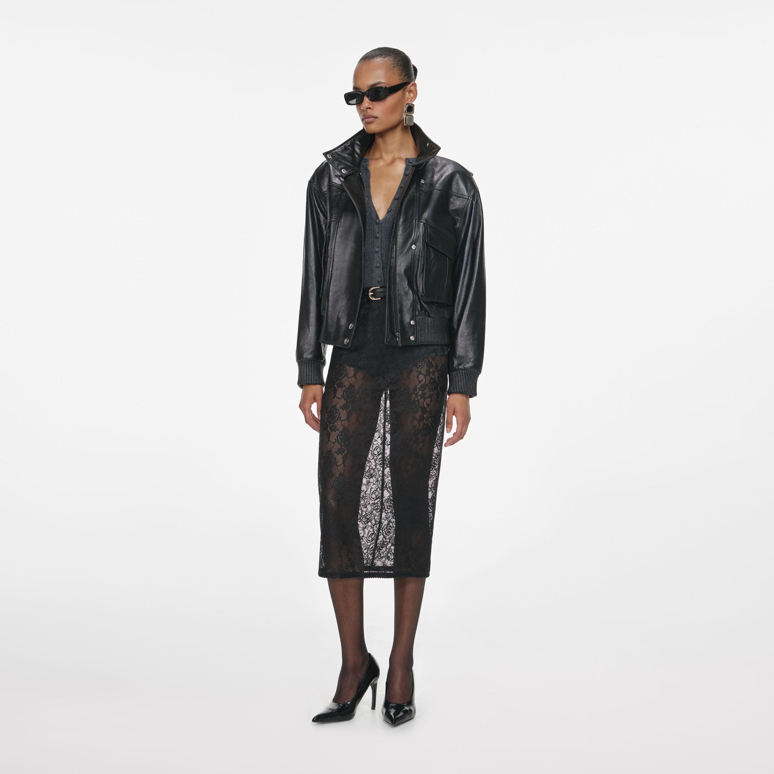 Black Leather Jacket Product Image