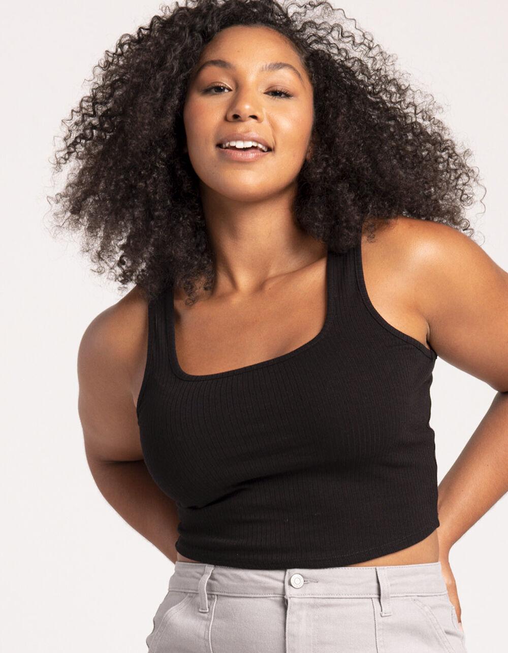 FULL TILT Square Neck Womens Tank - BLACK Product Image