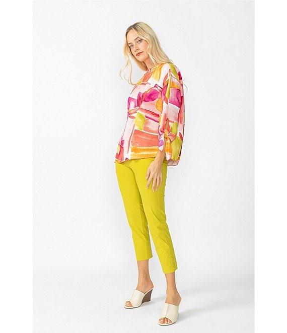 IC Collection Woven Art Pop Scoop Neck Bracelet Tie Sleeve Top Product Image