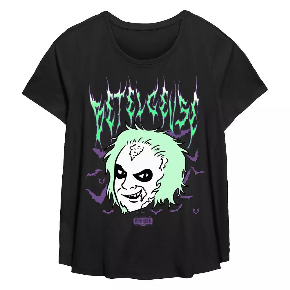 Plus Size Beetlejuice 2 Betelgeuse Black Metal Flowy Graphic Tee, Women's, Size: 5XL Product Image