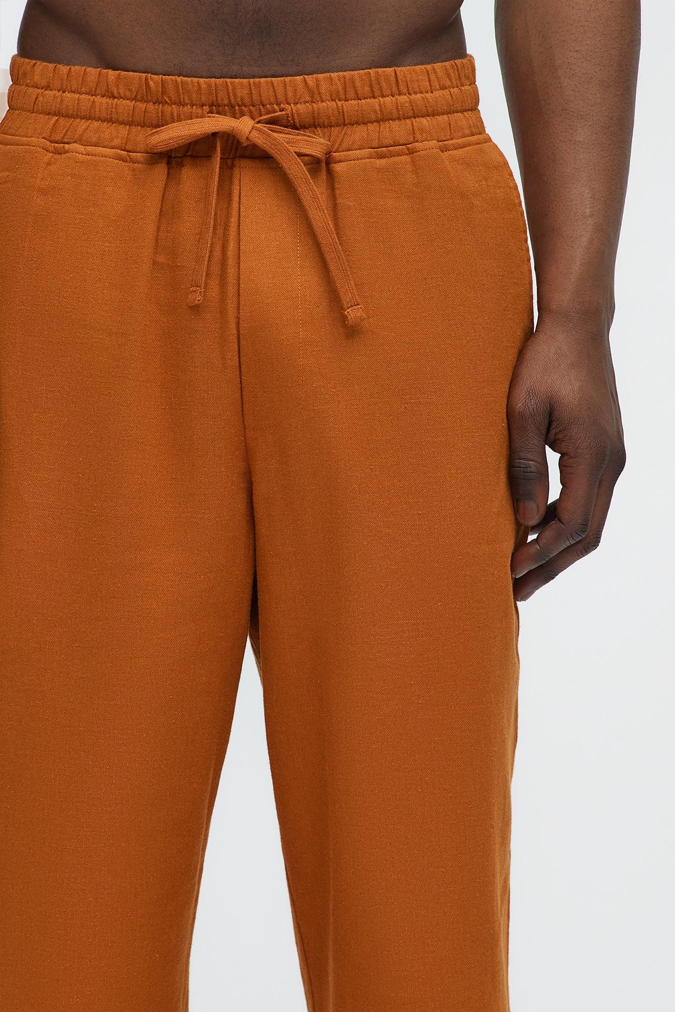 Bahamas Straight Linen Pants - Rust Product Image